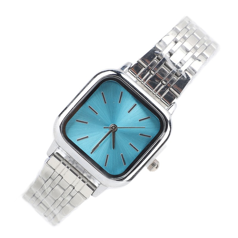 Women Quartz Watch Alloy Steel Strap Stylish Waterproof Ladies Square