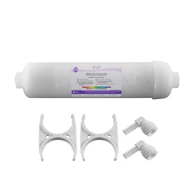 Max Water Ph+ Alkaline, Mineral, Far Infrared 5 in 1 Filter w/Clumps and Fittings, Compatible with Most pH Reverse Osmosis Water Filtration Systems