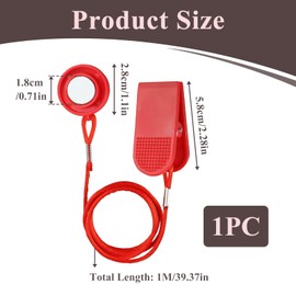 Treadmill Safety Key, Treadmill Emergency Stop, Universal Magnetic Safety Key for Treadmills, 1.8cm Magnet Diameter, Nylon Cord 90cm, Security Lock Running Machine Compatible with Most Treadmills, Red