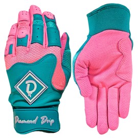 Batting Gloves - Baseball & Softball Batting Gloves for Youth & Adult - Ice Cream Drip, Durable, Premium Cabretta Leather, Breathable, Comfortable Fit (Mid-Day Vice, Adult Large)
