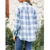 Agoeast Womens Oversized Button Down Plaid Flannel Shirts Casual Long