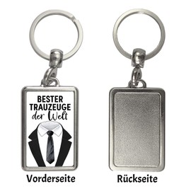 Best Man Keyring with Saying "Bester Trauzeuge der Welt" Ideal for Weddings, Bachelor Parties, Suit Accessory, Best Friends, Wedding Ceremony, Marriage, multicoloured