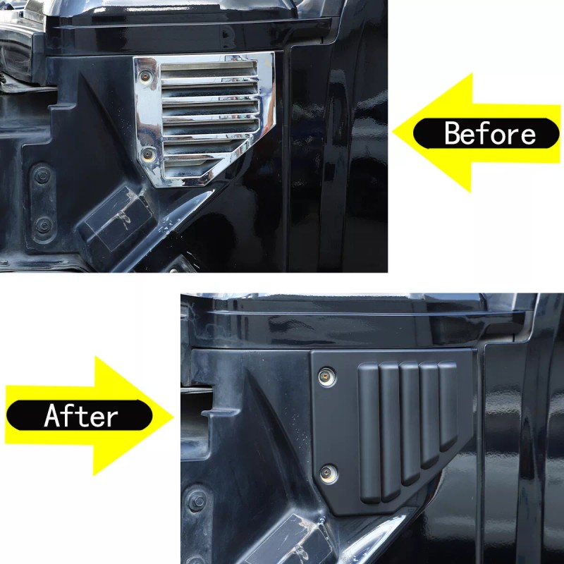 MODY 2x Matt Black Fender Vent Trim Side Cover For