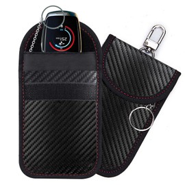 YUNYU Anti Theft Faraday Pouch for Car Keys, A Pack of 2 Faraday Bags for Key Fob, Car Key Signal Blocker Case for Car Security, Anti-Theft Remote Entry Keyless Fobs Protection