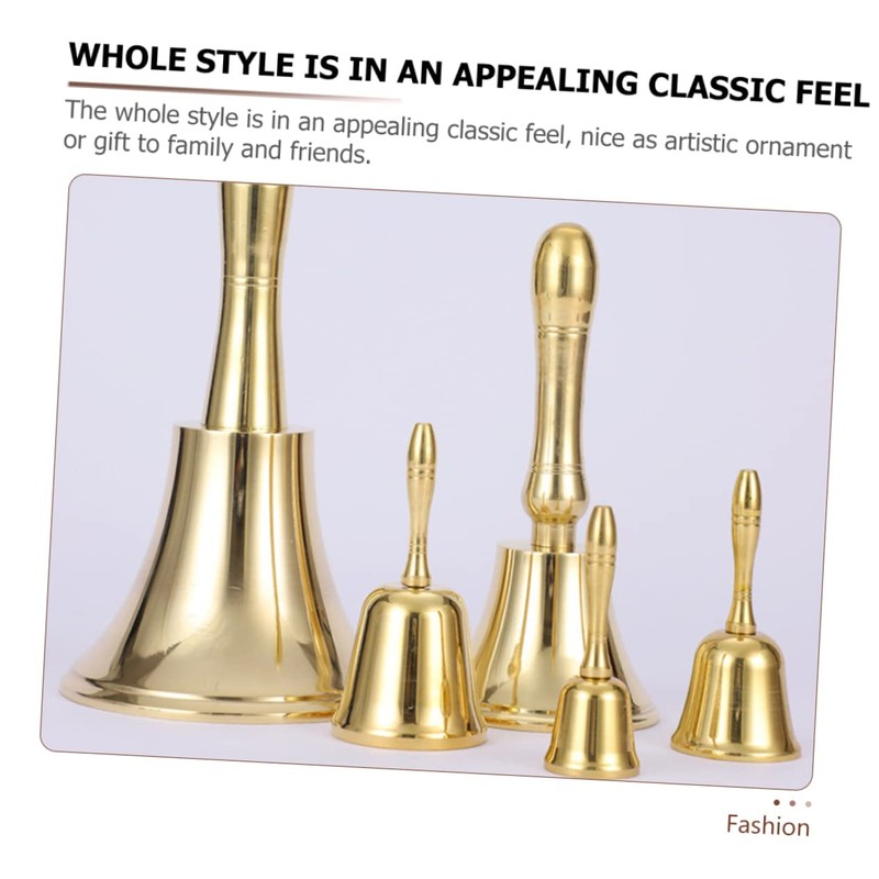 Gatuida Brass Hand Bell Restaurant Service Bell for Christmas Decoration