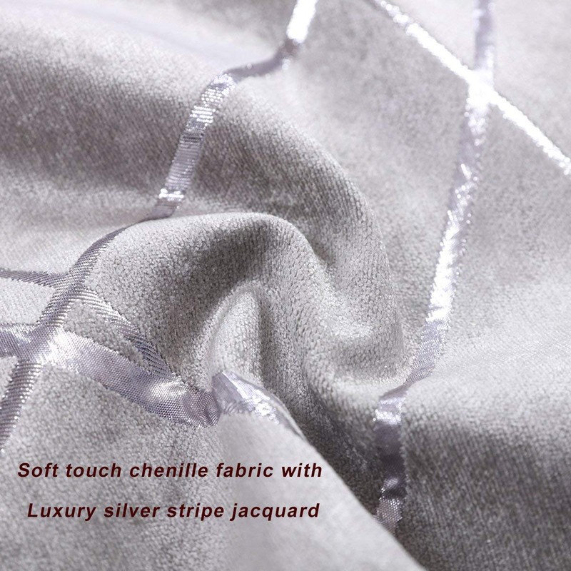 GIGIZAZA Cushion Covers 18 x 18 Inch Silver Grey Square