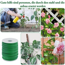JRSHIRLEYLTD 3,5mm x 20 m Dicke Bindedraht Gummiert, Pflanzendraht Gummiert, Weich Gartendraht, Grün Pflanzendraht, Pflanzenbindedraht für die Organisation, DIY-Bastelprojekte
