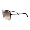 Retro Rimless Oversized Racer Metal Frame Shield Sunglasses Silver -