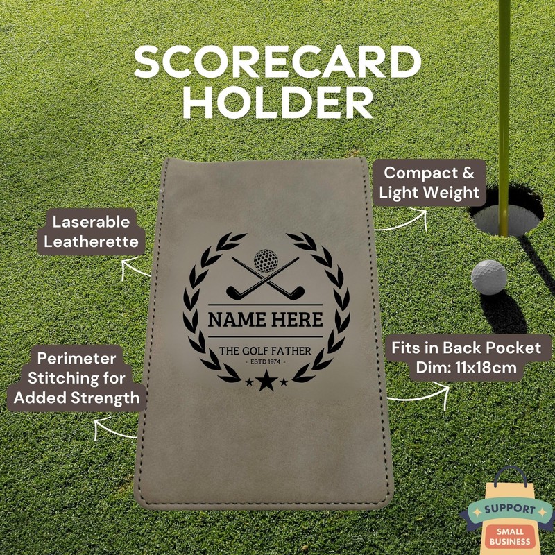 Golf Scorecard Holder (10 Fun Options) Add Golfers Name &