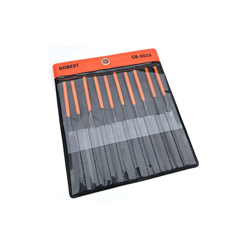 GOBEST Precision Needle File Metal Set 10 pcs 3x140x60 mm,