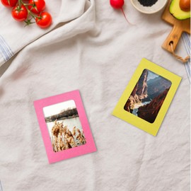 40 Pack Multicolored Paper Photo Frames Measuring 4x6 Inch with Hanging String & Pegs for Photo Banner, Display, and Event Decorations