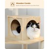 PETEPELA Wood Cat Tree for Indoor Cats Multi-Level Tower with