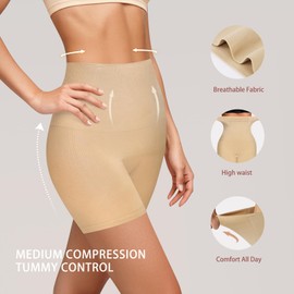 QUASTI Women's High Waisted Underwear Tummy Control Cotton Shapewear Tummy Control Girdle Body Shaper Full Coverage for Women Panties(XL) Black