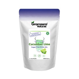 GramZero All Natural Cucumber Lime Zero Calorie Sugar Free Drink Mix, Great For Nutrition Club Loaded Tea, Stevia Sweetened