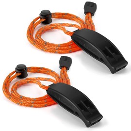 Hipat Emergency Whistle, Super Loud Safety Whistle with Lanyard, Ideal for Kayaking, Boating, Swimming, Survival, Hiking, Camping, Climbing (Black)