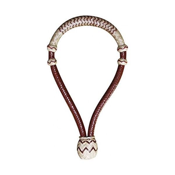 Showman Burgundy 5/8" Rawhide Braided Show or Training Bosal with Two Pressure Point Knots