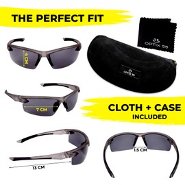 Polarized Sports Sunglasses for Men Women | UV Protection Tinted Polarized Lenses, Unbreakable, Rubber Nose Pad |Baseball, Cycling, Golf, Fishing Running Sun Glasses | Zipper Case + Cloth (Black)