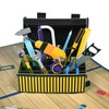 CNLITIHEKA Toolbox Pop Up Cards, Pop Up Fathers Day Cards,