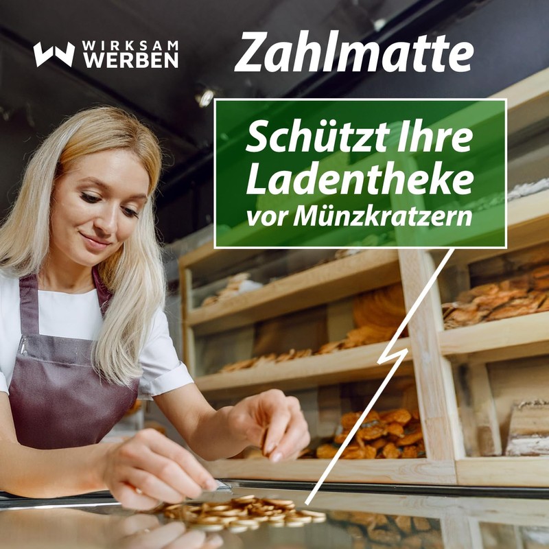 WIRKSAMWERBEN Number Mat Counter Pad, Green Printed, Non-Slip & Scratch-Resistant,