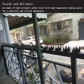 RZGZKLSH12Pcs Safety Anti Climb Fence Wall Spikes Intruder Deterrent Fence Spikes Outdoor Anti Climb Spikes Home Security Improvement Stop Thief or Wall Decoration (Black)