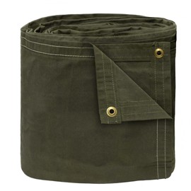 TARP SUPPLY Inc. 7' x 9' 16 oz Silicon Treated Fire Retardant Canvas Tarp | Heavy Duty Olive Drab with Brass Grommets - Water Resistant Tarpaulin for Industrial, Outdoor Equipment & Emergency Use