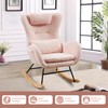 Small Rocking Chair Nursery, Modern Rocker Chair with High Backrest,