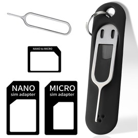 SIM Card Case, SIM Adapter, SIM Cutter, SIM Adapter, Easy Installation, SIM Card, Convert, SIM Release, Replacement Part, Take Out Pin, Extractor, For Smartphones, Black