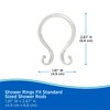 Kenney KN61211 Rust-Proof Smooth Plastic Shower Curtain Rings with Double