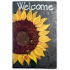 Welcome Sunflower Chalk Art Painted Sign on 12 by 8