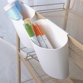 Cabilock 4pcs Cart Hanging Baskets Hanging Cup Holder Rolling Cart Shelf Mini Baskets for Kitchen Living Room (White)