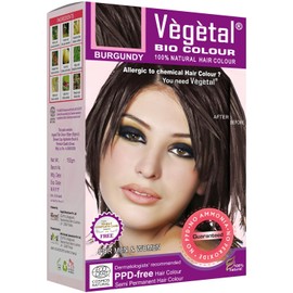 Vegetal Bio Hair Colour - Burgundy 50g Achieve Natural, Ammonia-Free Hair Color PPD-Free, 100% Herbal Certified Organic for Men and Women UV Protection and Luster Maintenance Complete Kit
