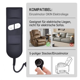Fromann Interruttore manuale con 2 pulsanti e 5 poli per sedia da TV, ascensore, sedia da ufficio, sedia a sdraio