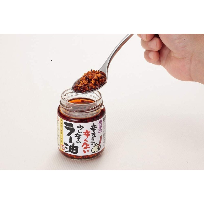 Momoya Chili Oil with Fried Garlic Taberu Layu 3.88 Oz