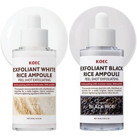 KOEC Set De Ampollas Exfoliantes De Arroz 2PCS, Blanco Y Negro, Minimizador De Poros E HidratacióN Profunda Para El Rostro, Exfoliante Suave Para Piel En Crecimiento