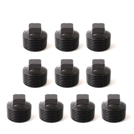 1" Black Threaded Male Cap, Home TZH 10 Pack 1" Malleable Iron Cast Black Pipe Male Square Caps for Steam-punk Vintage Shelf Bracket DIY Plumbing Pipe Decor Furniture(10, Black 1")