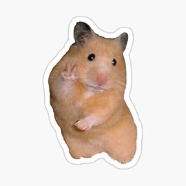 Peace Sign Hamster Sticker - Sticker Graphic - Auto, Wall, Laptop, Cell, Truck Sticker for Windows, Cars, Trucks