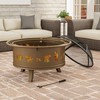 Pure Garden 50-LG1202 32” Outdoor Deep Fire Pit-Round Large Steel