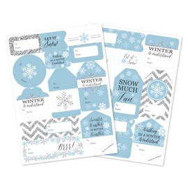Big Dot of Happiness Winter Wonderland - Assorted Snowflake Holiday Party and Winter Wedding Gift Tag Labels - to and from Stickers - 12 Sheets - 120 Stickers