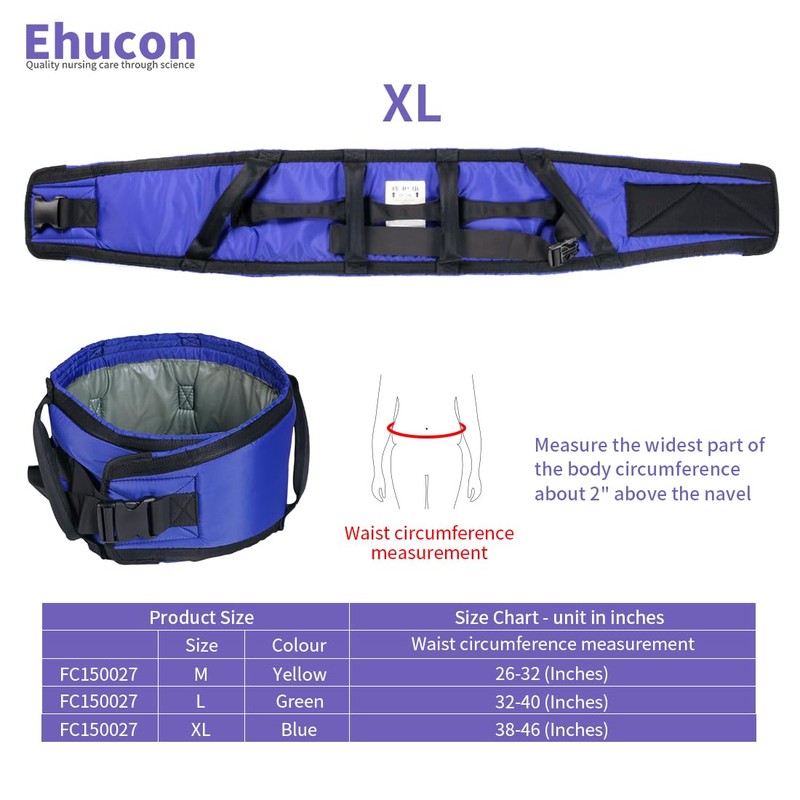 Ehucon Gait Belts with Padded Handles,Transfer Belts Physical Therapy Belt