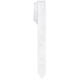 DecTwig Men's Skinny Ties Solid Color Formal Neckties 1.58" (4CM) Slim Striped Thin White Ties For Men