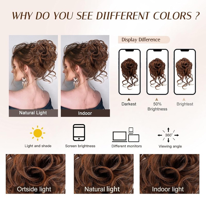 Messy Bun Clip in Bun Hair Extensions Claw Clip Hair