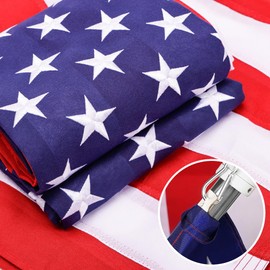 American Flag For Outside 2.5x4 Ft Pole Sleeve Banner Style-TearProof Series USA Outdoor Flags,Heavy Duty Durable Longest Lasting Spun Polyester,Embroidered Stars,Sewn Stripes,Water Resistant,High Wind US Outdoor Indoor Flags