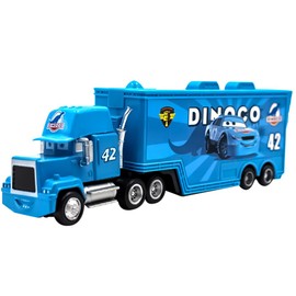 Mccquueen Cars Toy, Mccquueen Transporter Truck Toy Cars Mini Push and Go Car Toy Vehicle Car Toys Pull Back Cars Pull Back Friction Inertia Vehicles for Kids Birthday Gift (Blue)