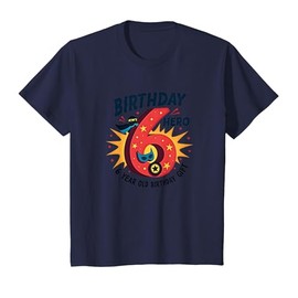 Birthday Hero: 6 Years Old Superhero Celebration Gift T-Shirt, Youth, Navy Blue