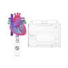 AORHOFJ Heart ID Card Holder Heart Retractable Roll ID Clip