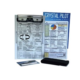 Crystal Pilot Aluminum VFR Kneeboard, Medium VFR-IFR Placard. Bag Tag with Light Gun Signals