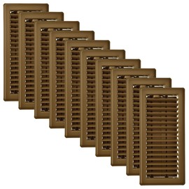 Imperial RG0234 4 x 10-Inch Louvered Floor Register, Brown, 10 Pack