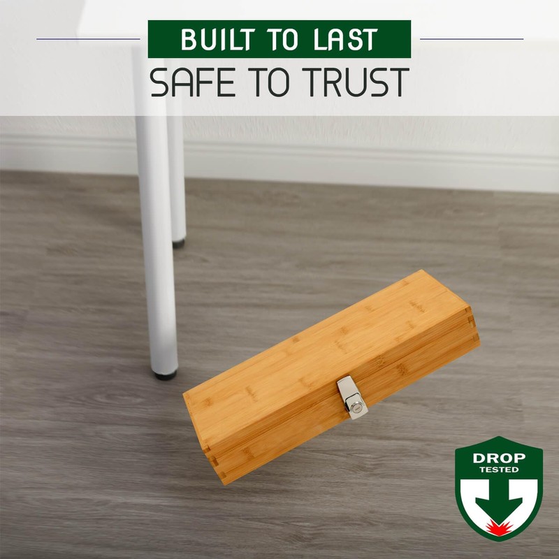 Bamboo Kitchen Knife Holder Lock Box - Knife Drawer Organizer
