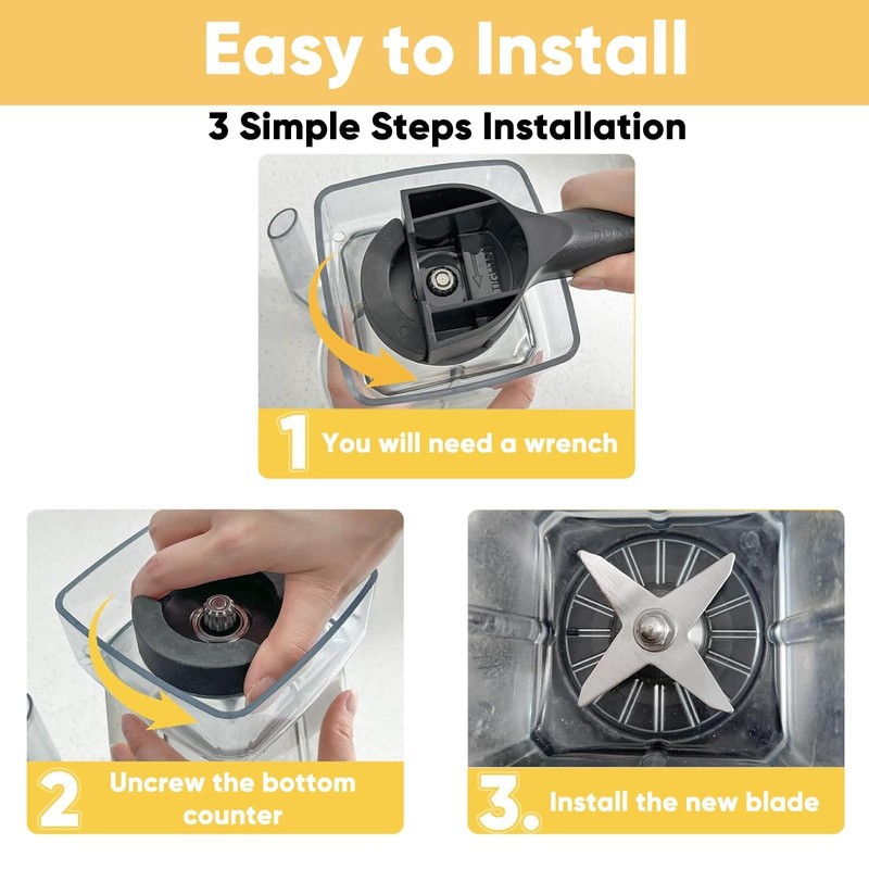 Wet Blender Blade Replacement Parts, Fit for Vitamix Immersion 5200