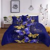 MILANKET Butterfly Comforter Set King Size, 3pcs Purple Butterfly Bedding